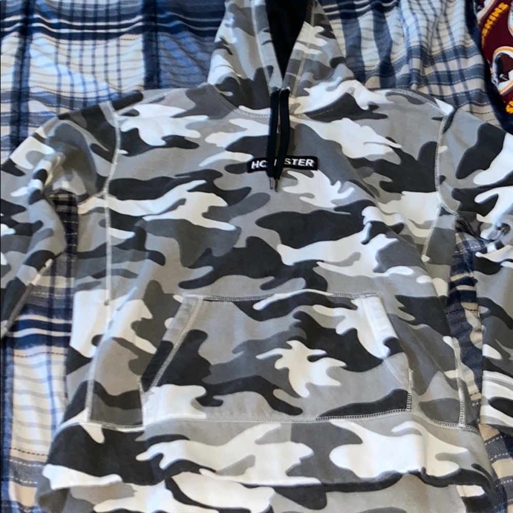 Hollister white camp hoodie